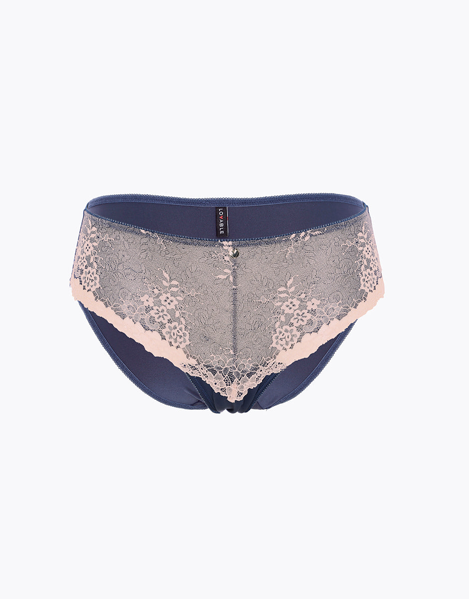Lovable So Lacy Panties Beauty Curves slip alto midi blu jeans cappuccino