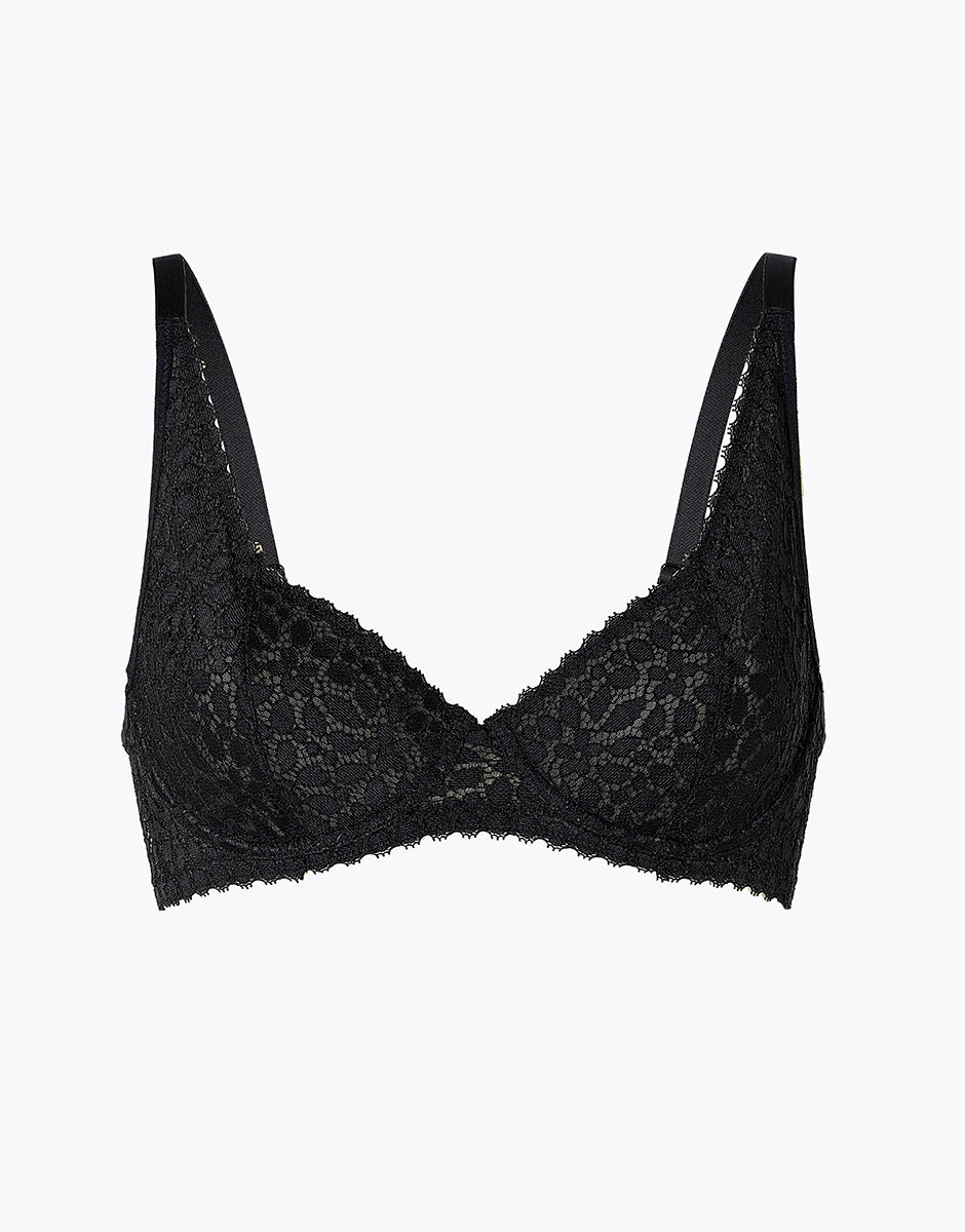 Lovable Value Elegance Reggiseno con ferretto nero in pizzo elastico