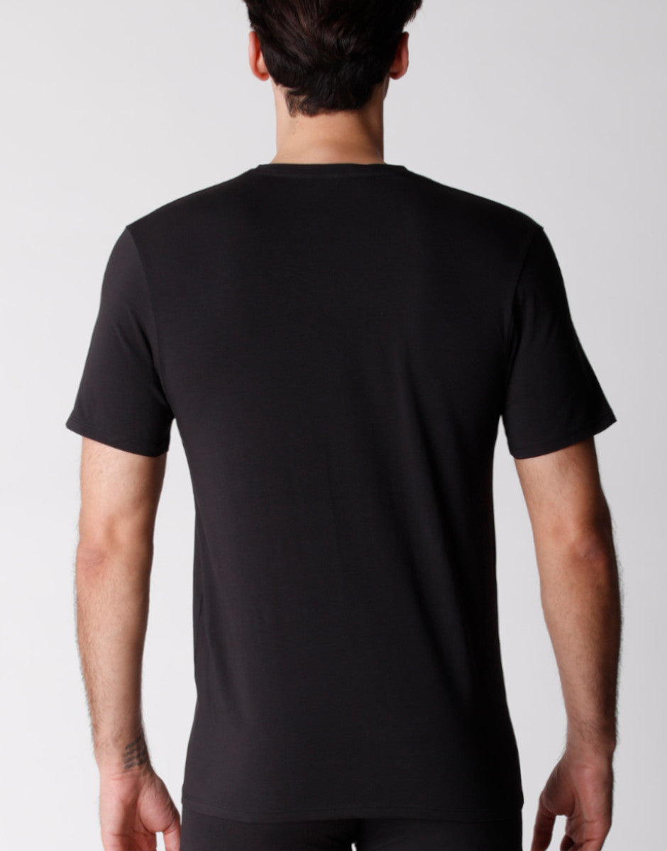Lovable Value Elegance T-shirt scollo a V uomo cotone biologico x2 nero