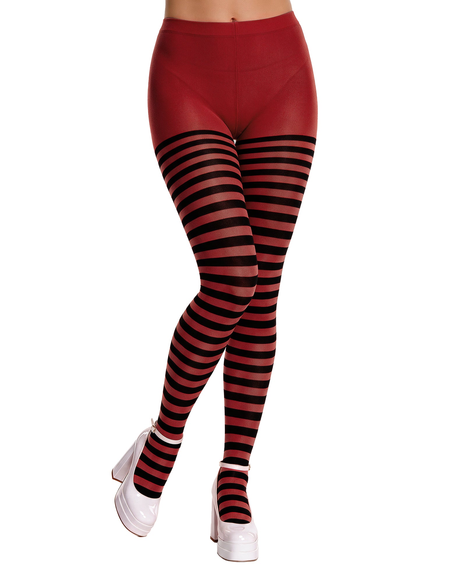 RSLOVE Patterned tights collant a righe bianche e nere taglia unica