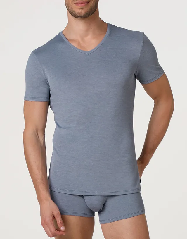 Lovable Basic Soul T-Shirt Scollo a V Piquet Micromodal avio scuro