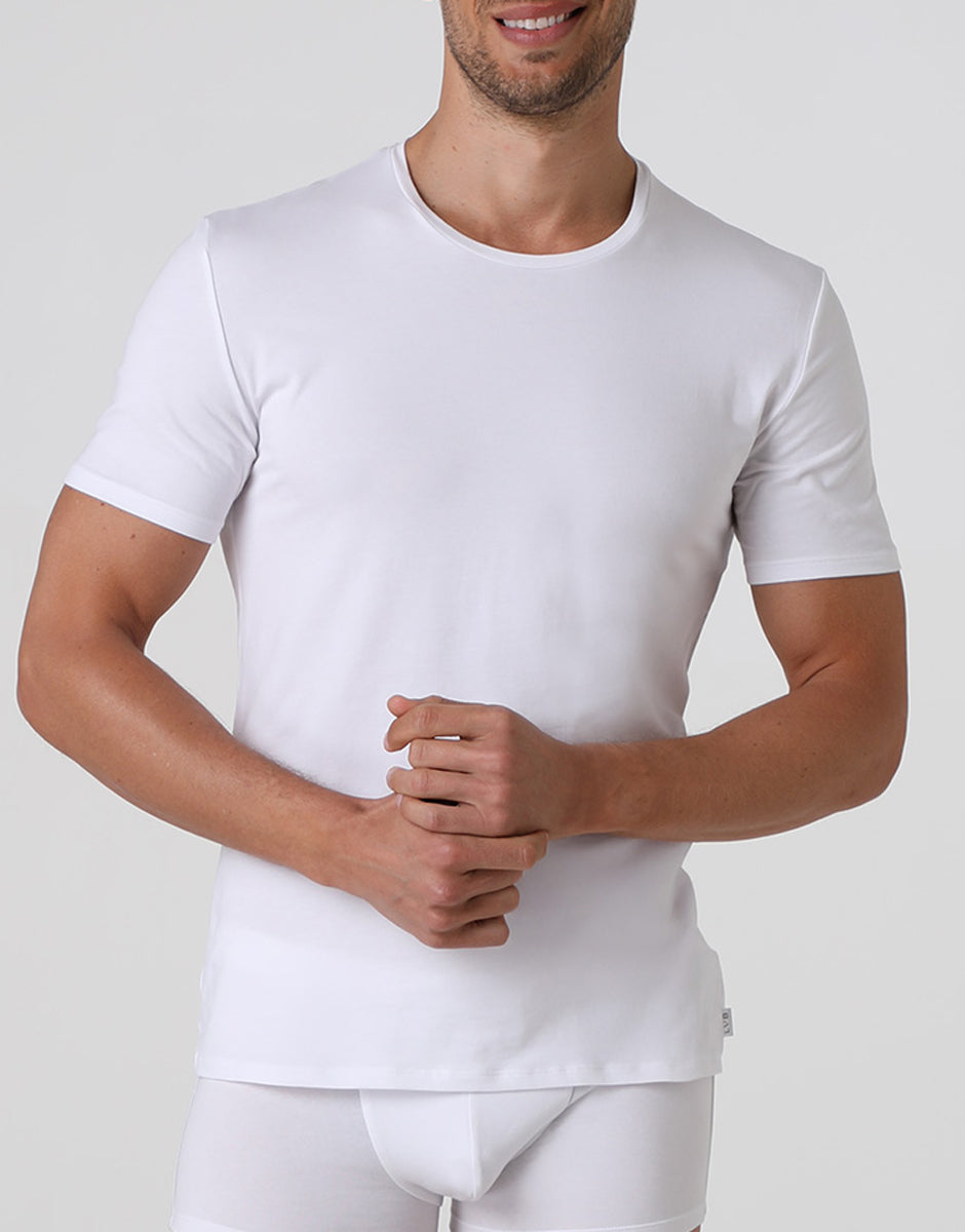 Lovable Basic Soul L6016 T-shirt girocollo in cotone bianca