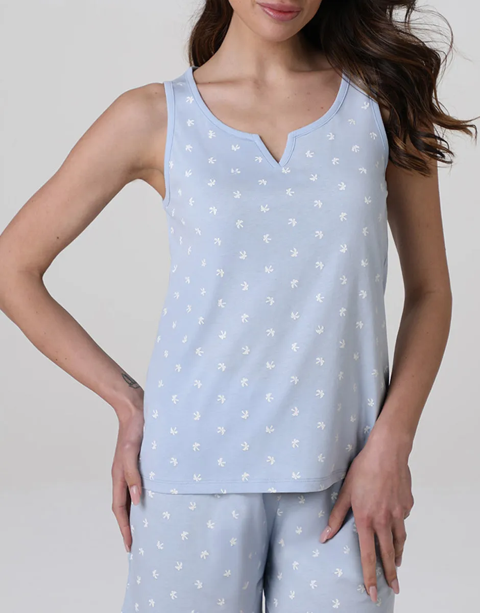 Lovable Basic Soul Pigiama Corto Smanicato in Jersey azzurro cotone
