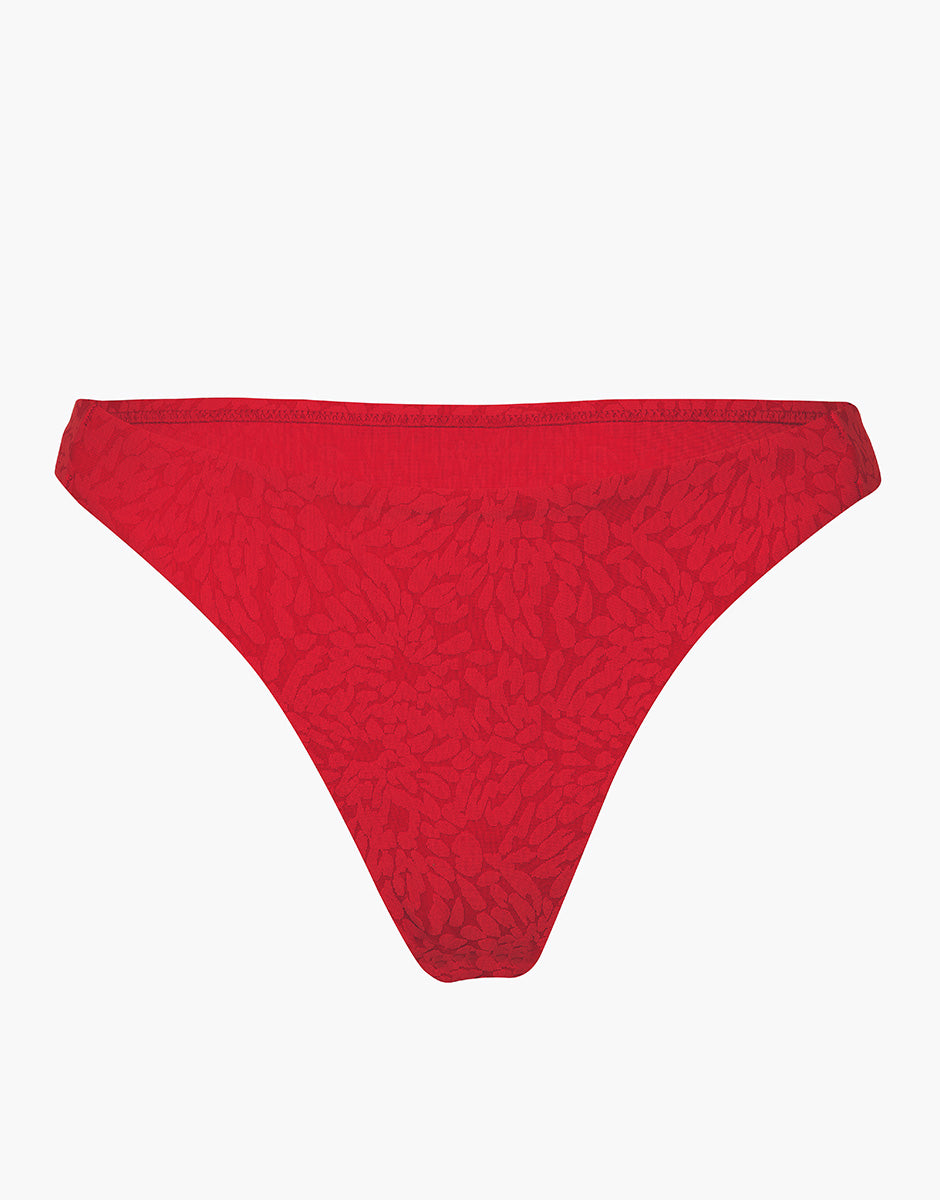 Lovable Glam Shiny Micro Festival Jacquard costume slip rosso ibisco