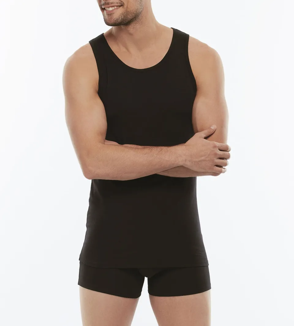 Lovable Basic Soul Cotton Stretch canotta nera in cotone elasticizzato