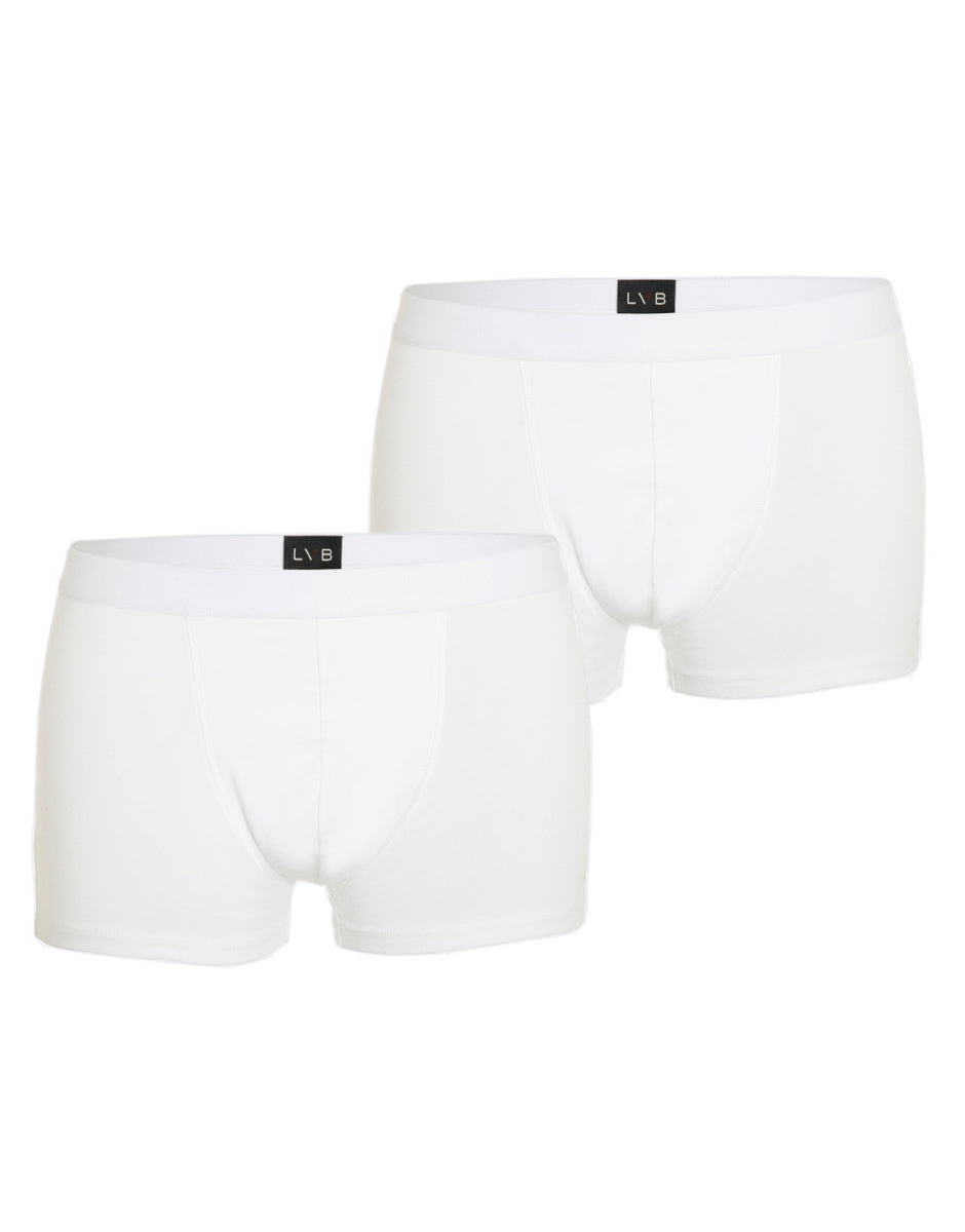 Lovable Value Elegance Boxer bianco 2 pezzi in cotone elasticizzato