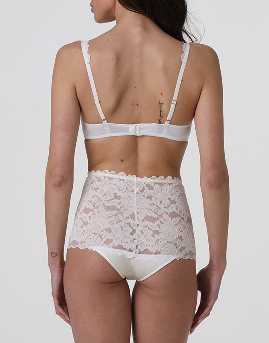 Lovable Garden Flowers Lace Beautiful Lace reggiseno bianco latte