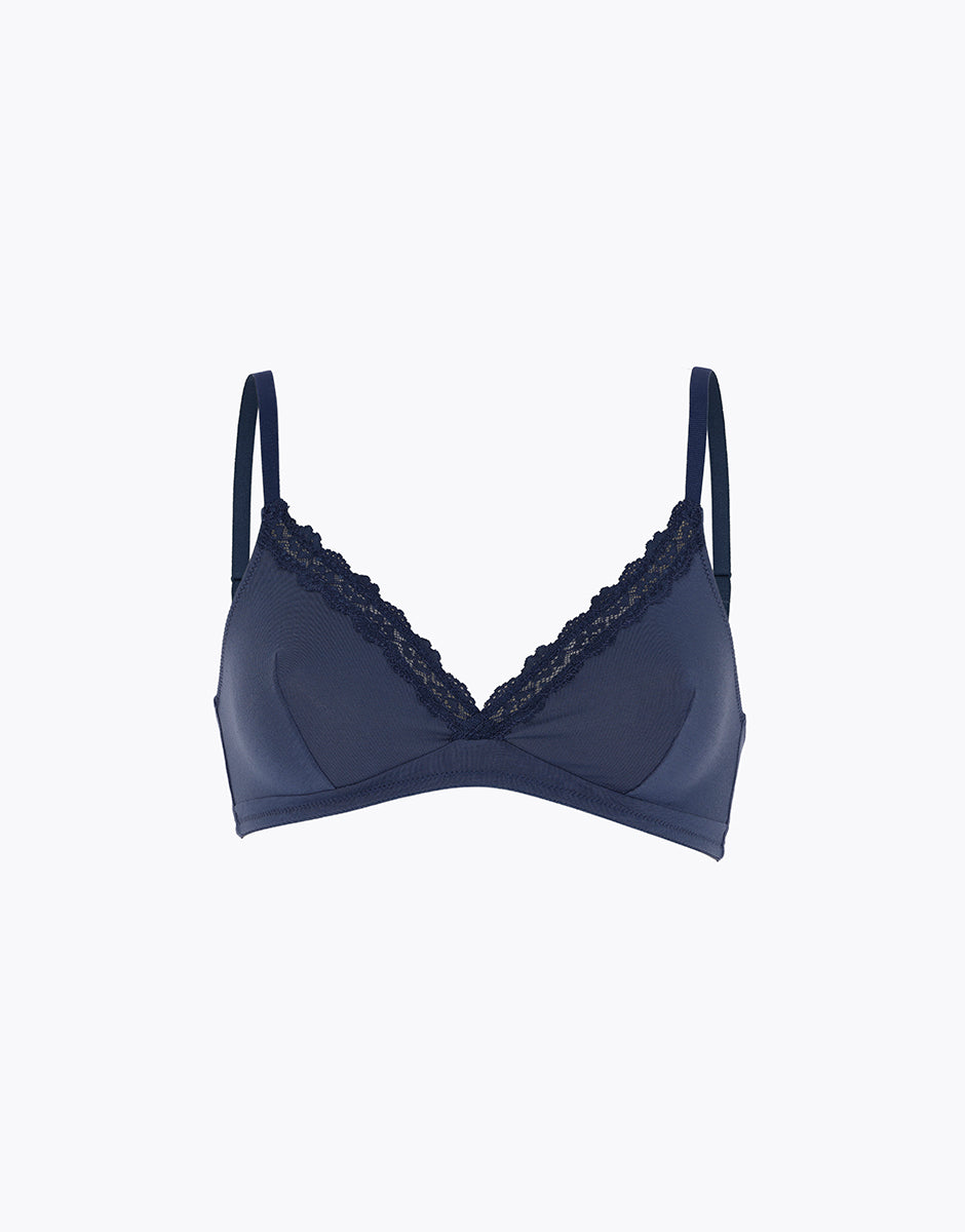 Lovable Invisible Cotton Trendy Modal reggiseno blu polvere