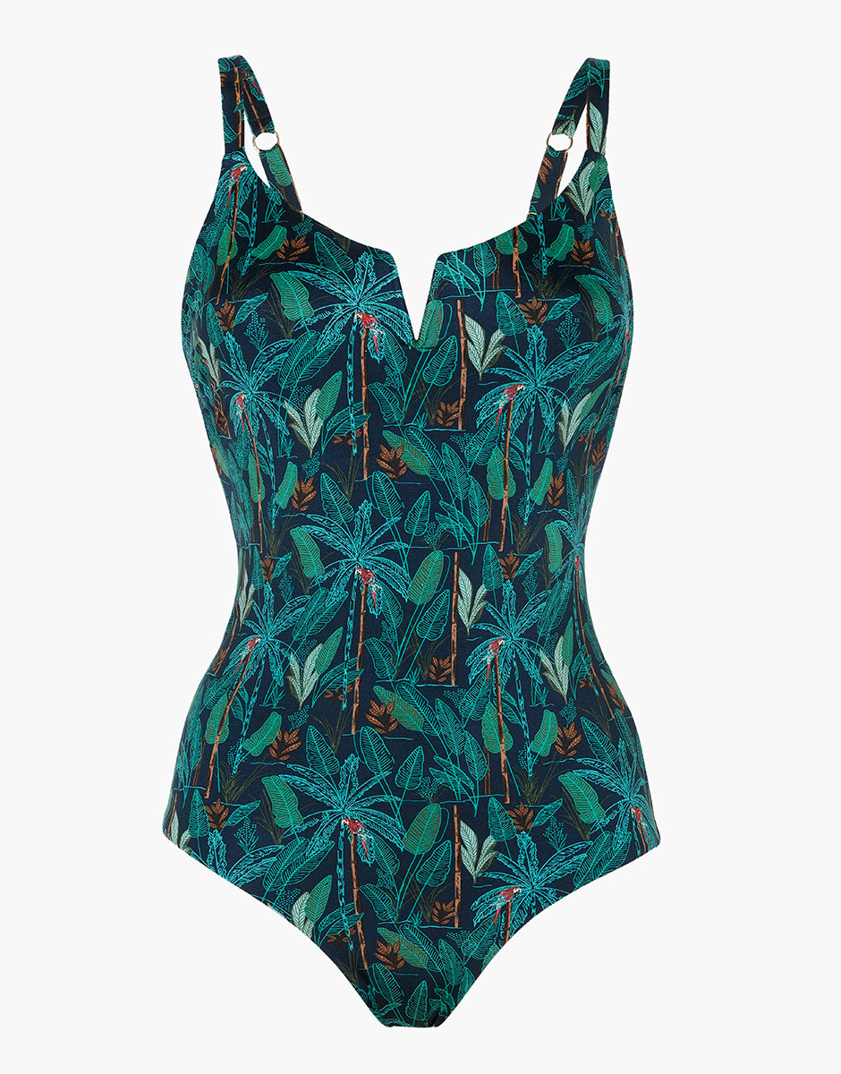 Lovable Glam Shiny Micro Contemporary Printed Micro costume intero stampa tropicale