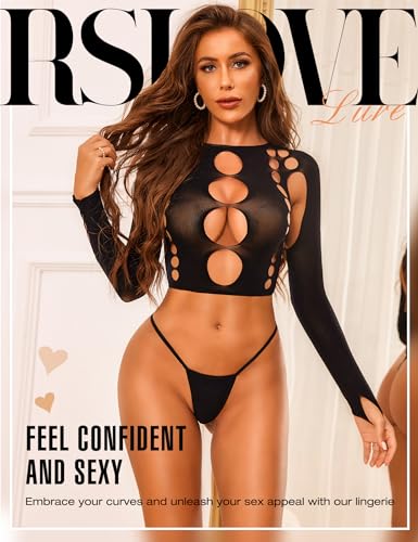 RSLOVE Teddy body cutout a maniche lunghe blu