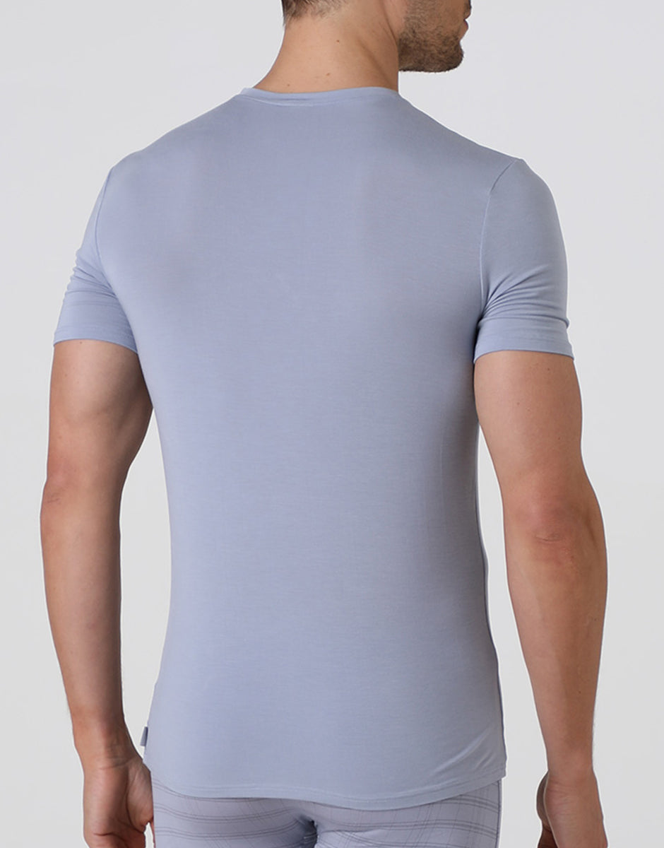 Lovable Value Elegance T-shirt uomo scollo a V grigio chiaro
