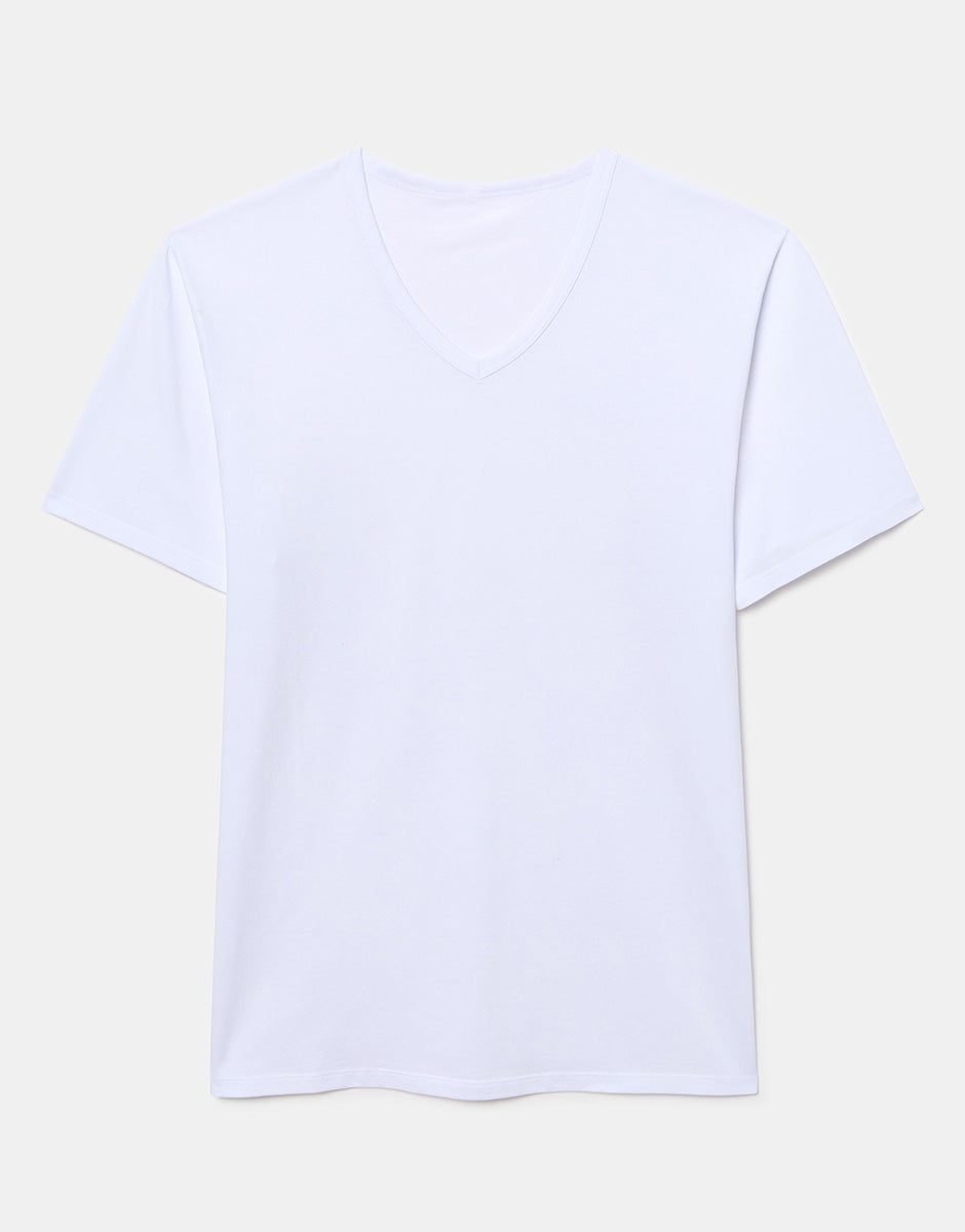 Lovable Basic Soul Cool Sensation T-shirt scollo a V bianca in cotone stretch