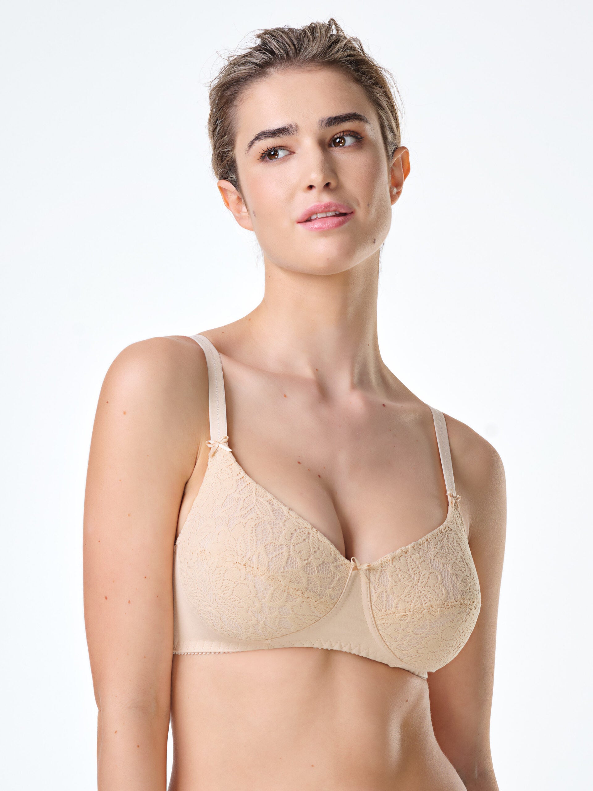 SPIMAN Cotton Reggiseno imbottito bianco coppa B