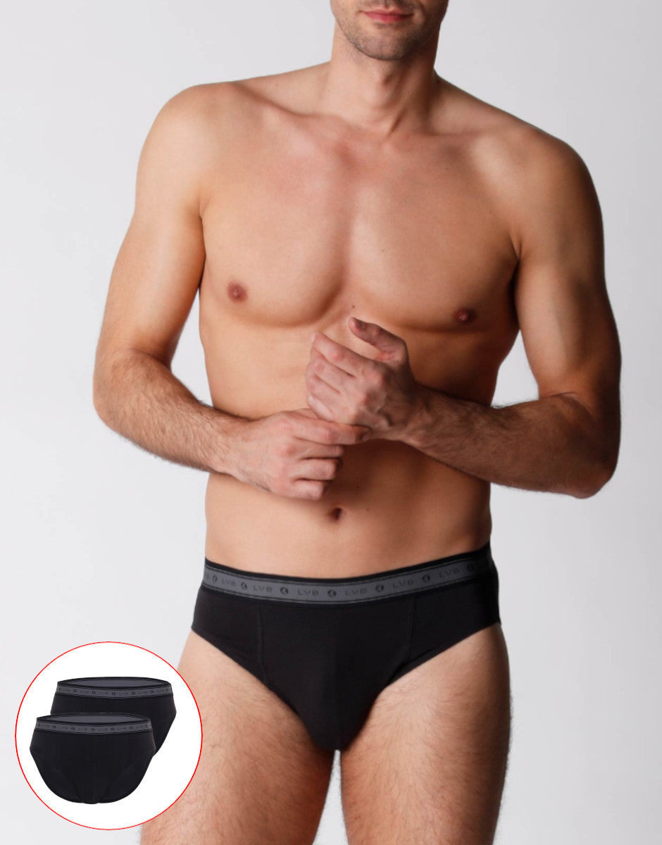 Lovable Value Elegance slip uomo cotone biologico nero 2 pezzi