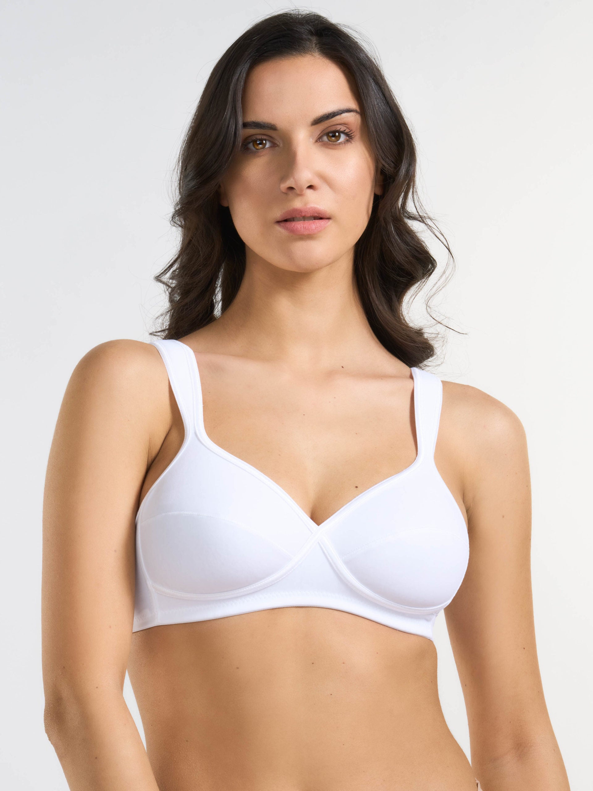 SPIMAN Style reggiseno elasticizzato spalline anatomiche imbottite coppa B bianco