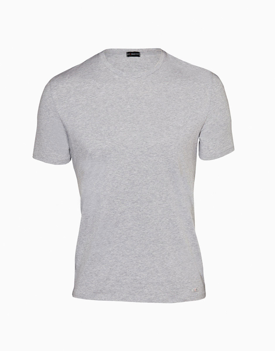 Lovable Basic Soul L6016 T-shirt girocollo in cotone grigio melange