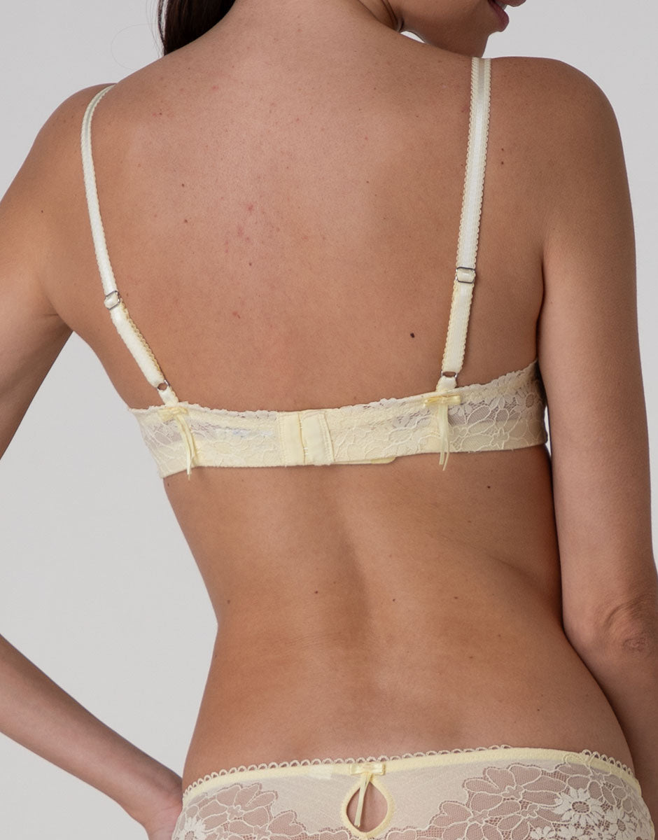 Lovable Garden Flowers Lace Bralette senza ferretto vaniglia