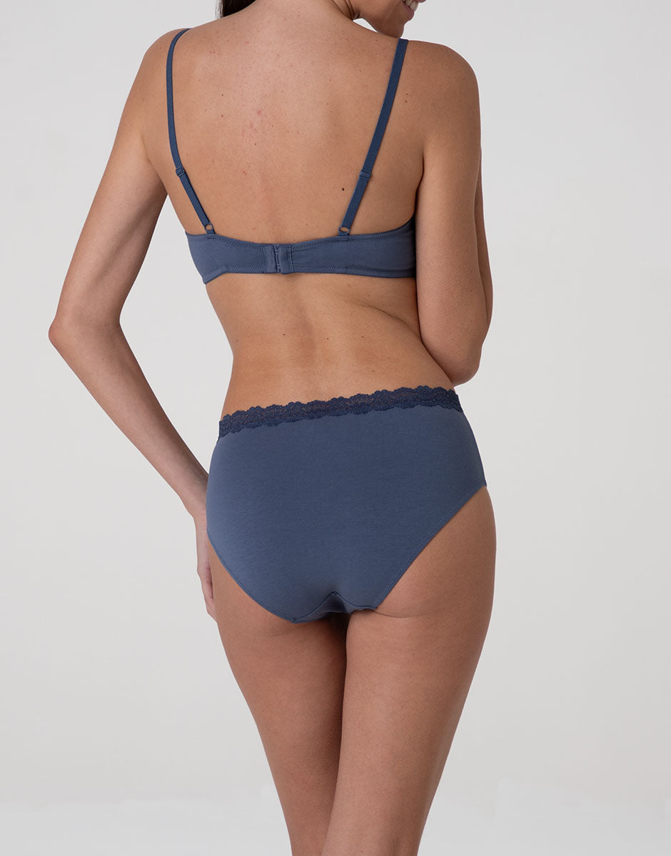 Lovable Invisible Cotton Trendy Modal reggiseno blu polvere