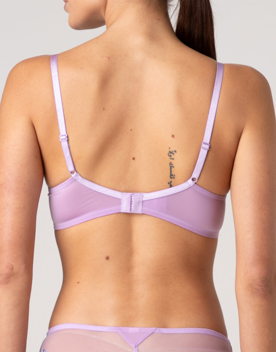 Lovable Garden Flowers Lace Fairytale Embroidery reggiseno balconcino lavanda