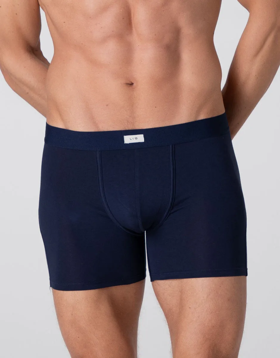 Lovable Value Elegance Modern Stretch Cotton Boxer Lungo blu notte cotone