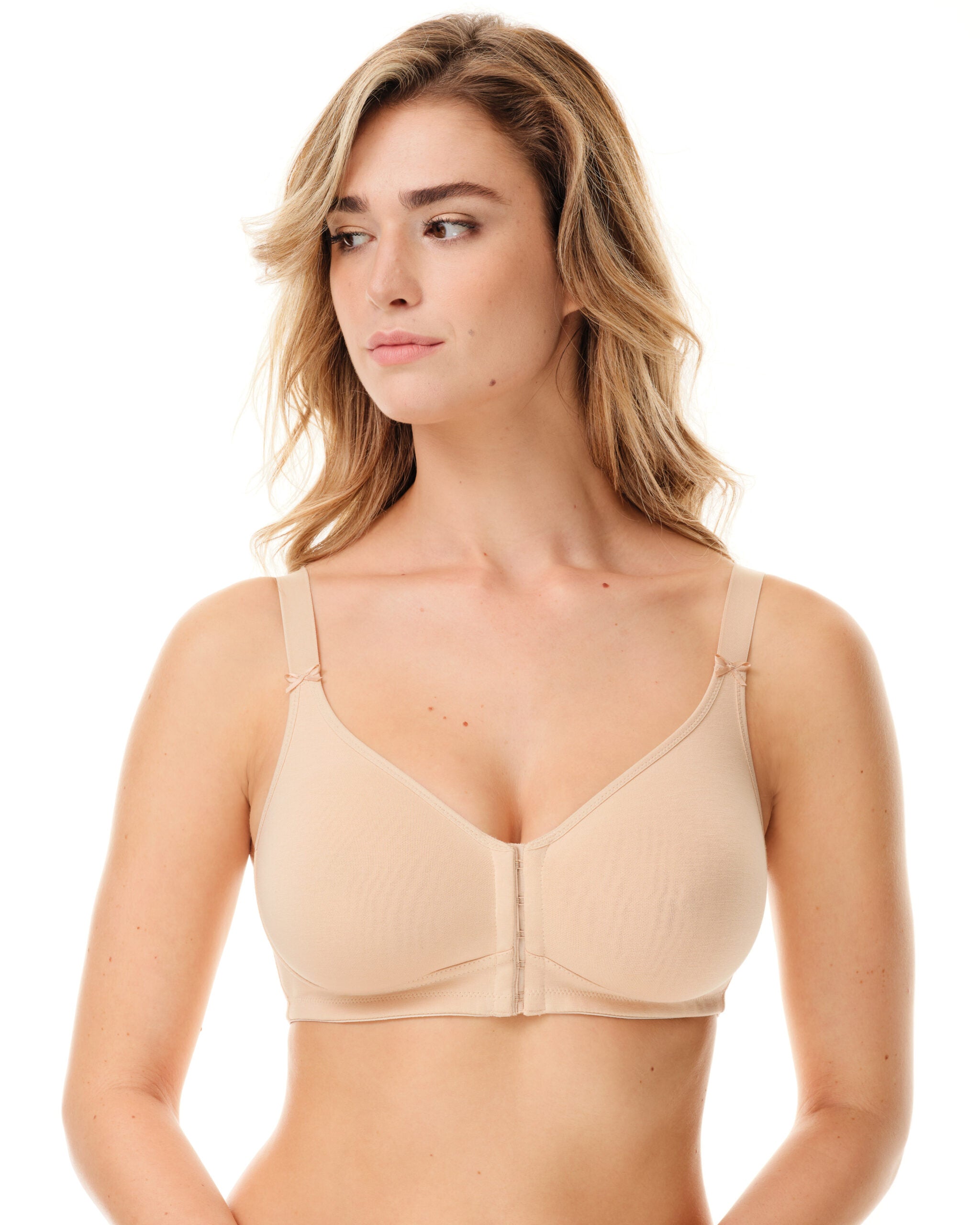 SPIMAN Millennial reggiseno in cotone elasticizzato con allacciatura anteriore