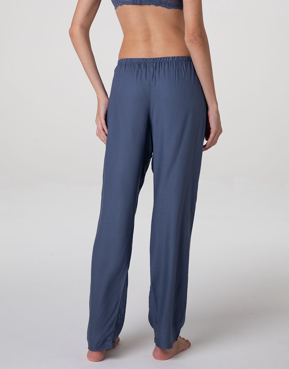 Lovable Basic Soul pantaloni lunghi in twill di viscosa blu polvere