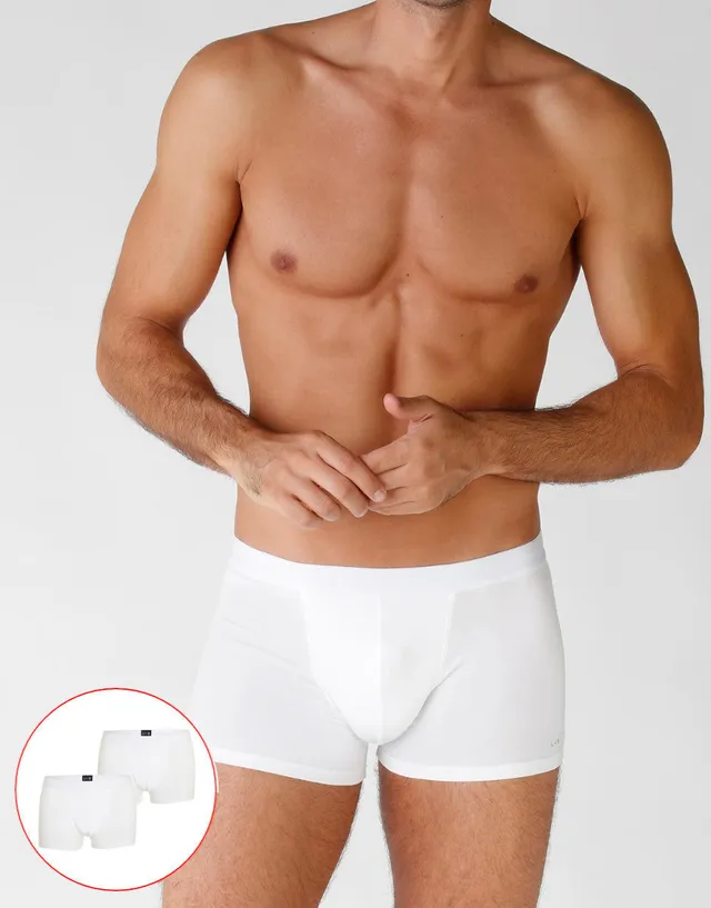 Lovable Value Elegance Boxer bianco 2 pezzi in cotone elasticizzato
