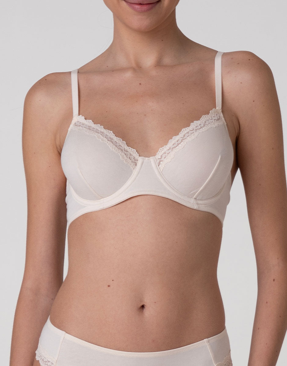 Lovable Invisible Cotton Trendy Modal reggiseno con ferretto avorio pizzo