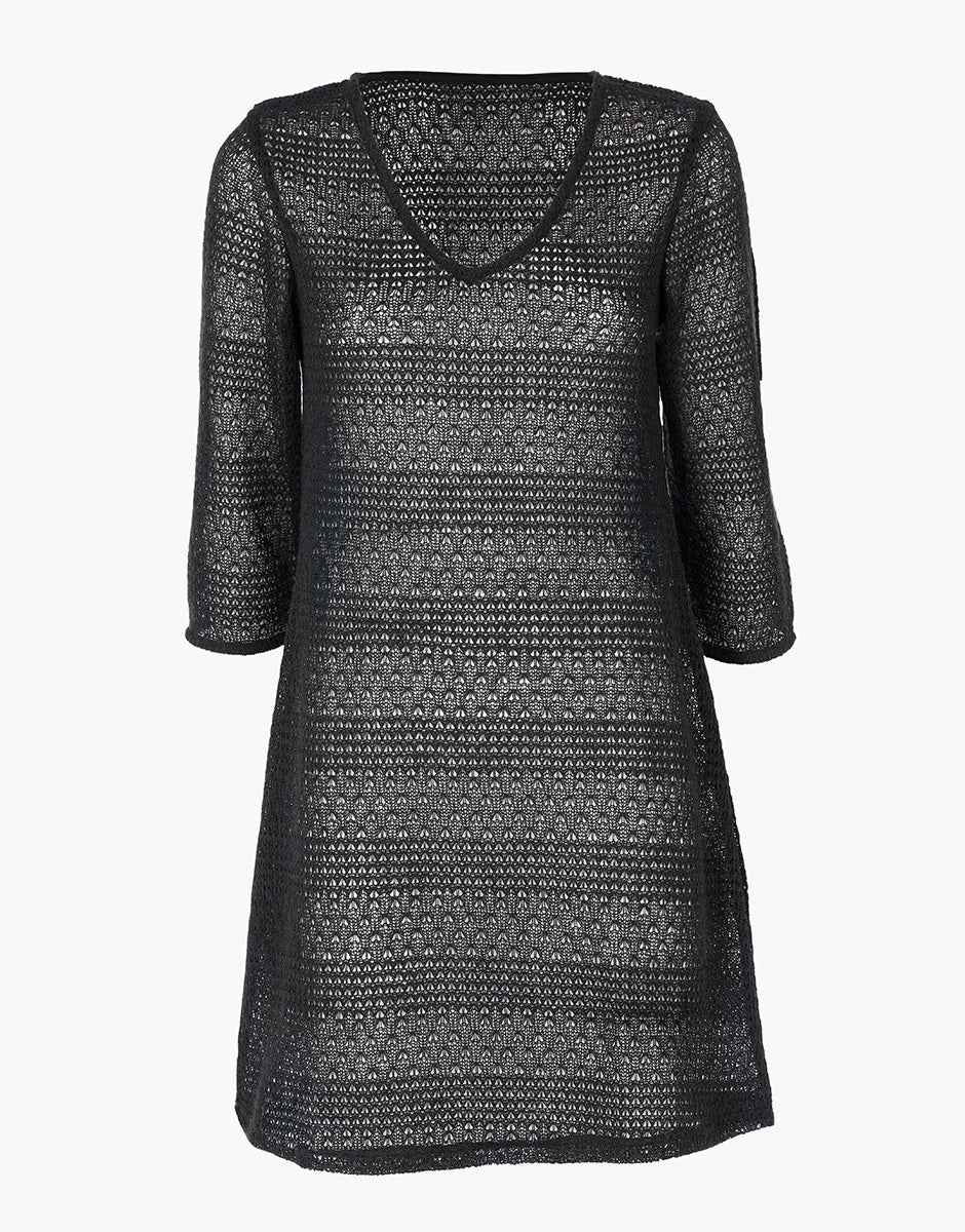 Lovable Basic Soul Vestito mare crochet maniche ¾ nero
