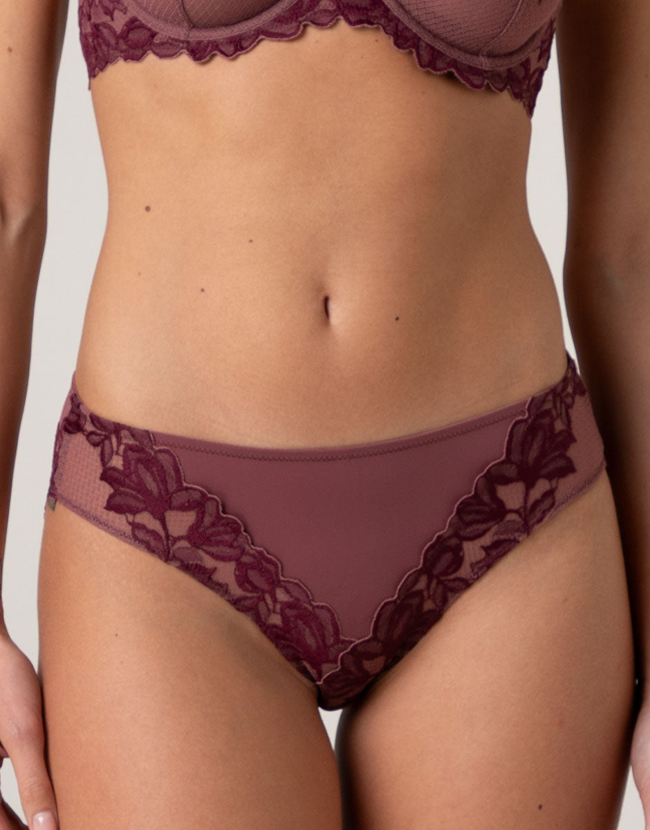 Lovable So Lacy Panties Slip Elegant Muse rosso amaranto e vinaccia