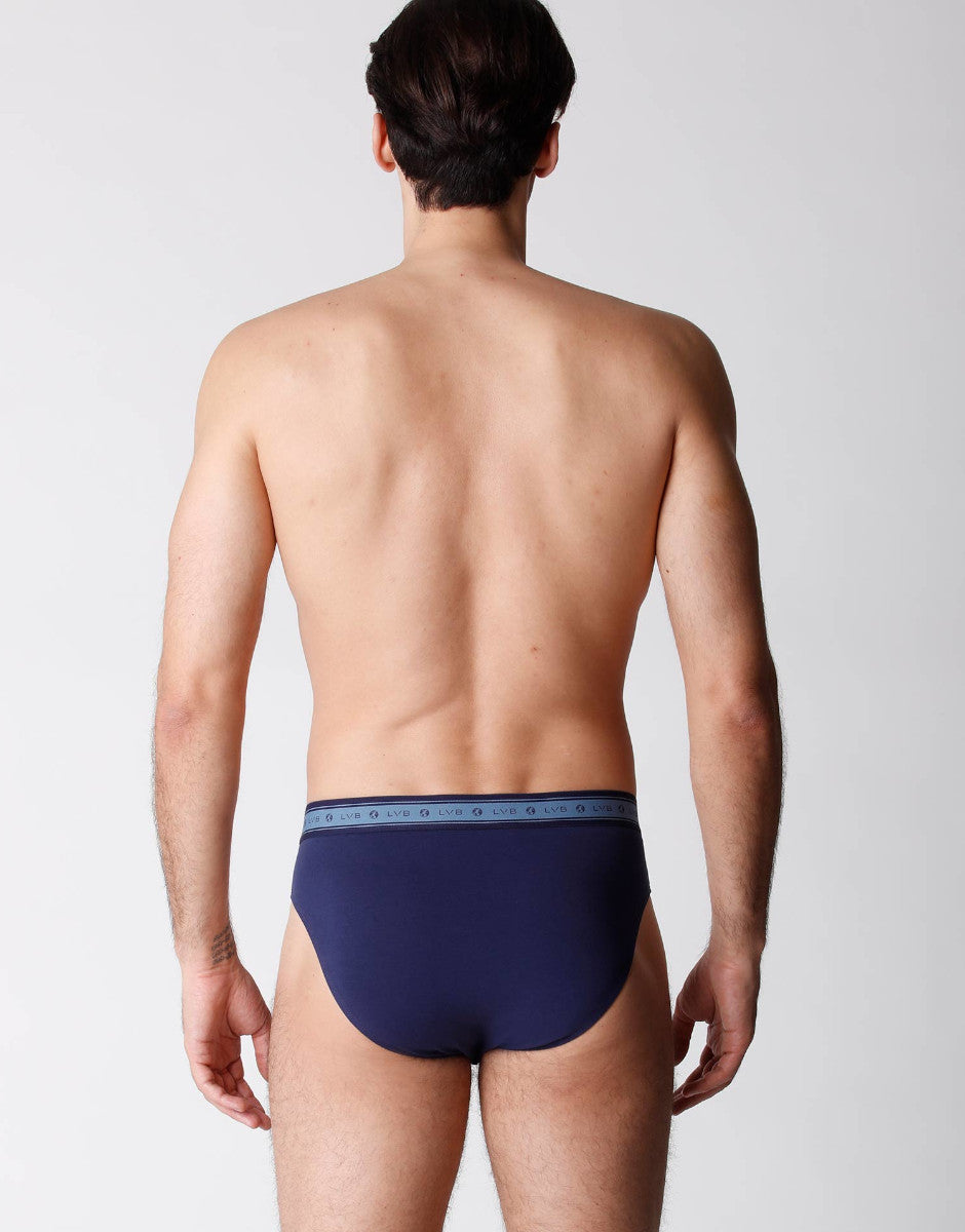Lovable Value Elegance slip uomo in cotone biologico blu melange confezione 2 taglia S
