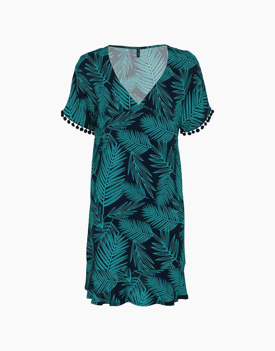 Lovable Basic Soul caftano scollo a V stampa foresta tropicale