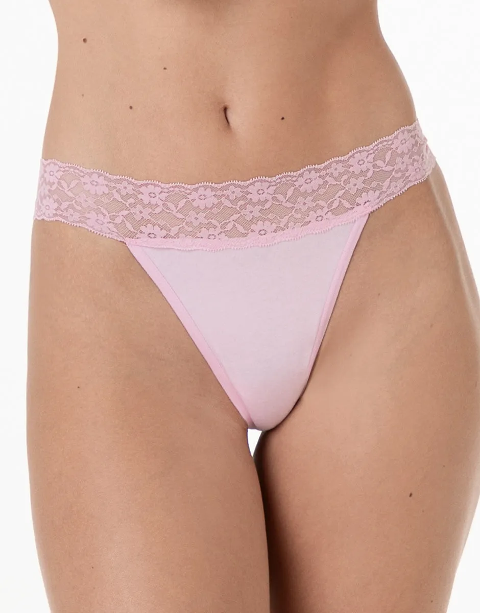 Lovable So Lacy Panties Table Panties perizoma rosa confetto in cotone e pizzo