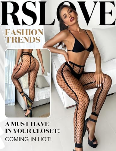 RSLOVE Patterned tights collant a rete a righe con aperture
