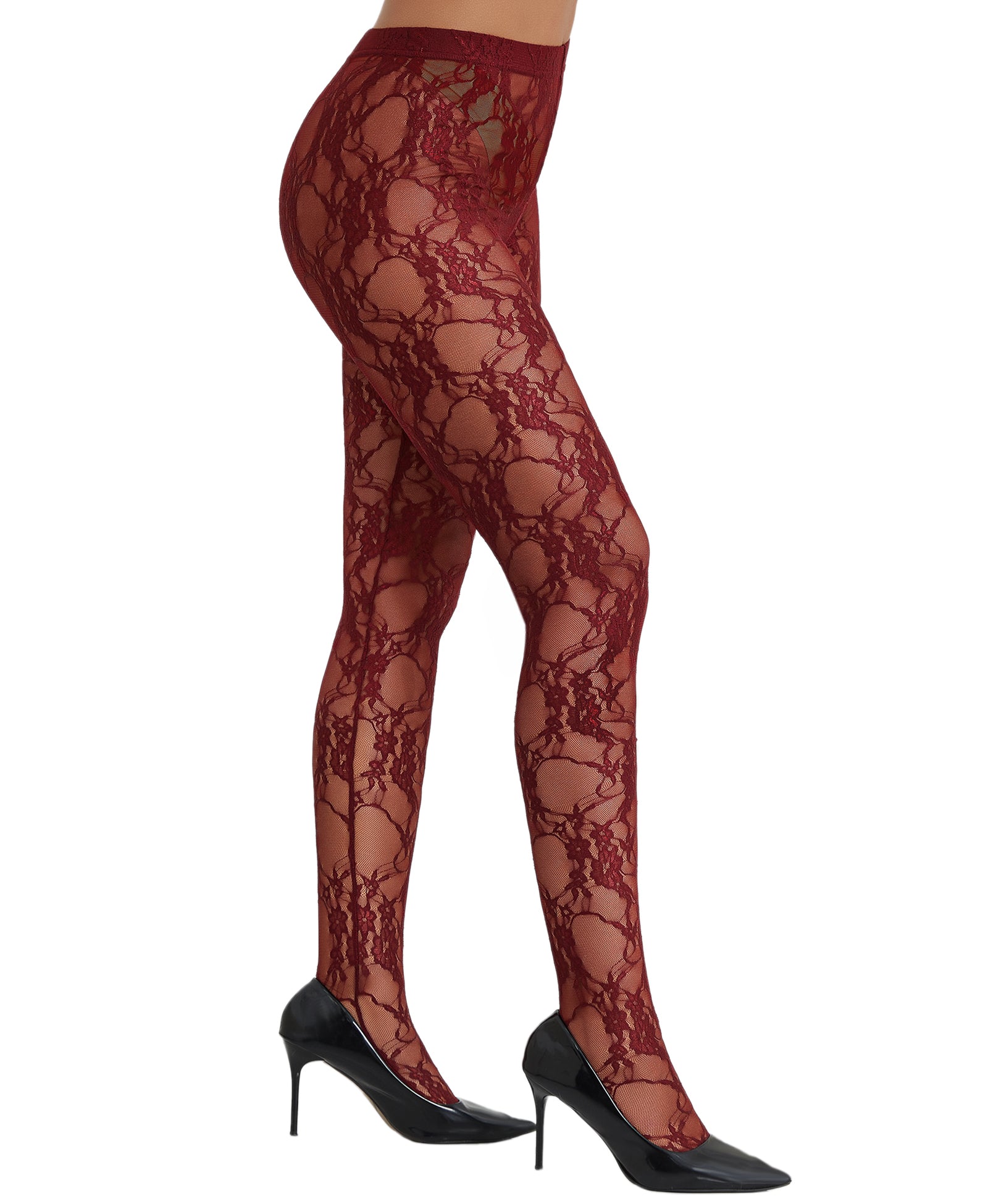 RSLOVE Patterned tights Floral Lace collant neri a vita alta