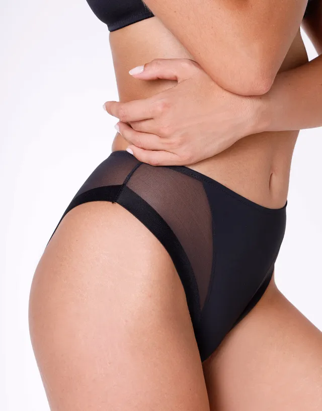 Lovable Invisible Ultralight slip midi sgambato nero 2/S-6/XXL
