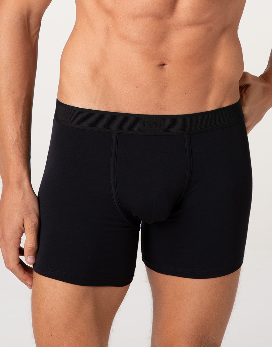 Lovable Value Elegance Signature Cotton boxer lungo nero 9 cm
