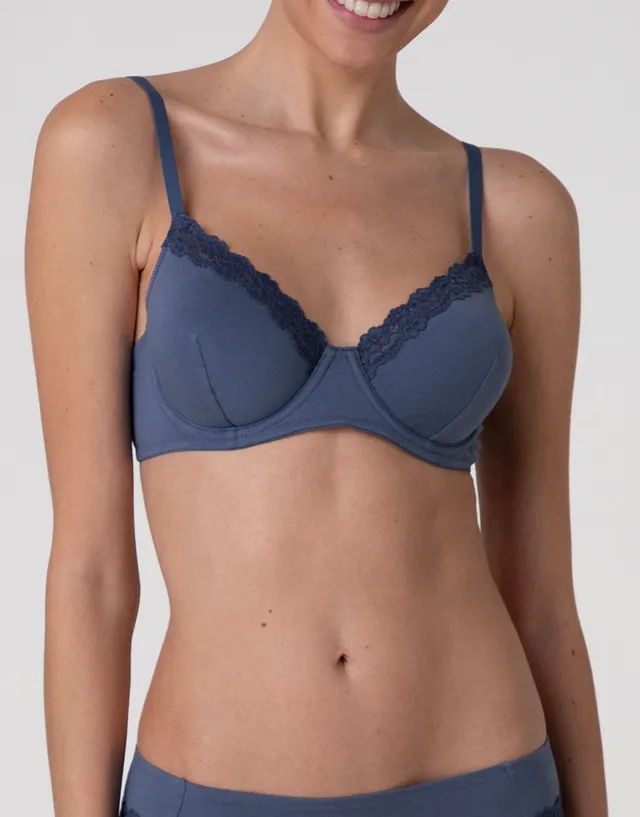 Lovable Invisible Cotton Trendy Modal reggiseno con ferretto blu polvere cotone modal