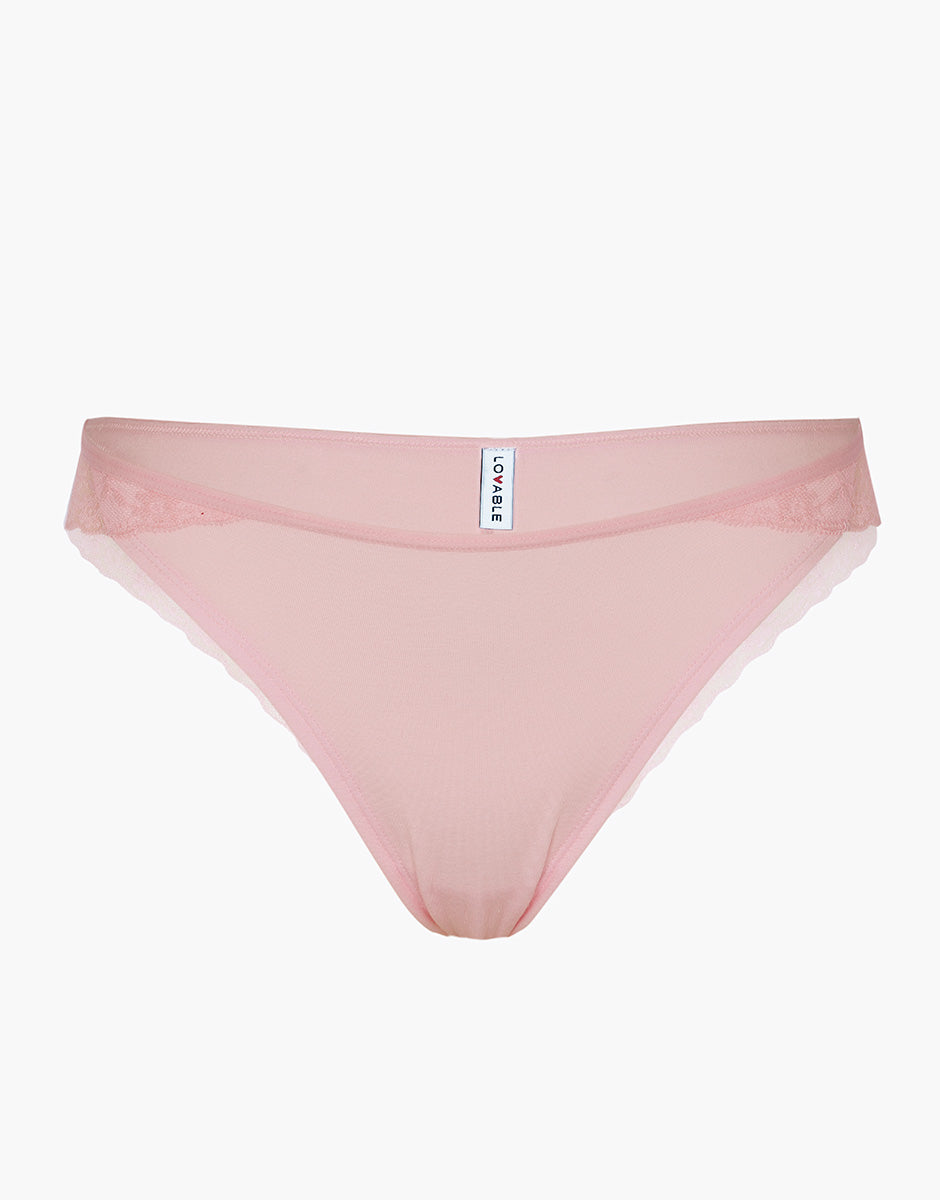 Lovable So Lacy Panties Table Panties brasiliano rosa confetto in cotone e pizzo