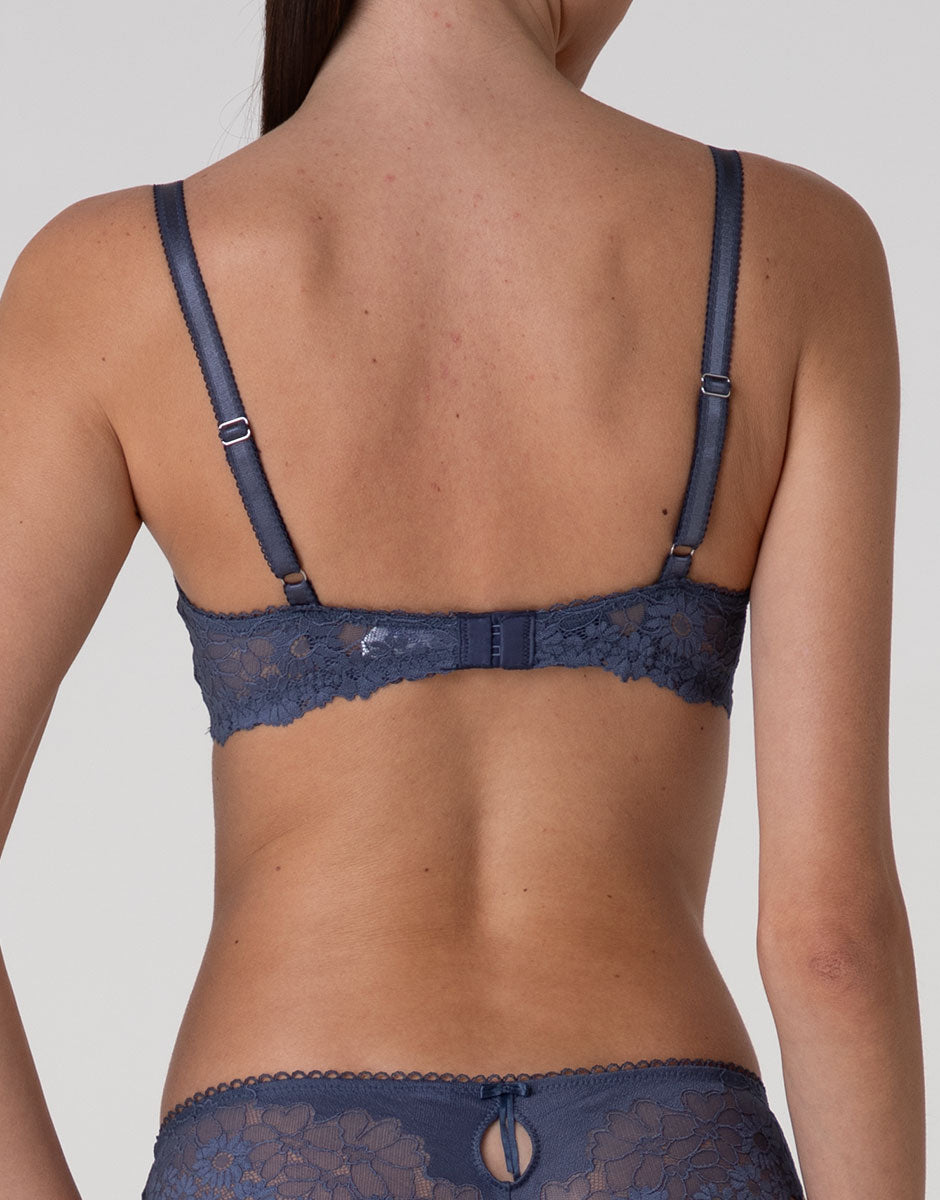 Lovable Garden Flowers Lace reggiseno balconcino imbottito blu polvere
