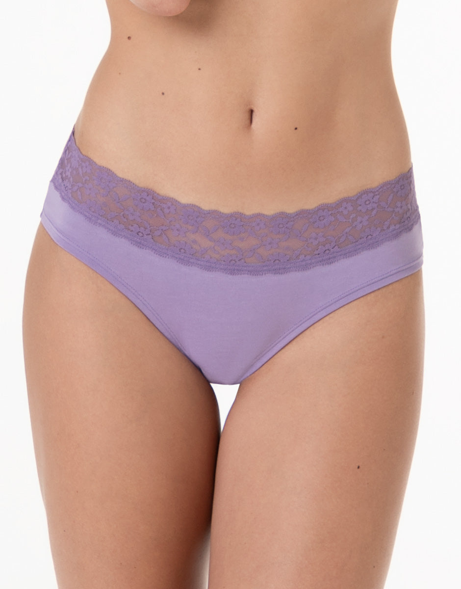 Lovable So Lacy Panties Table Panties slip midi violetto cotone e pizzo