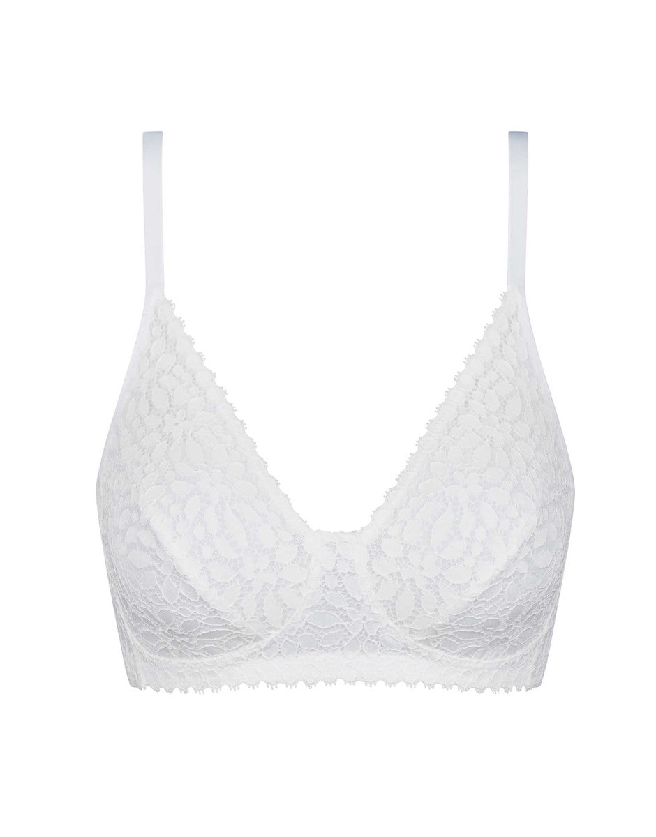 Lovable Value Elegance Reggiseno senza ferretto in pizzo bianco