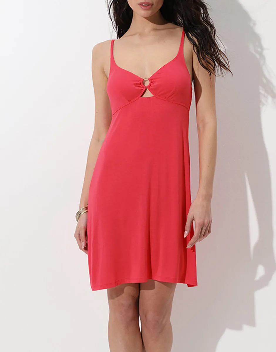 Lovable Basic Soul Abitino mare in jersey di viscosa 2/S rosso ibisco
