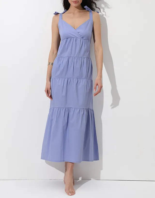 Lovable Basic Soul abito lungo mare in cotone azzurro polvere lillato