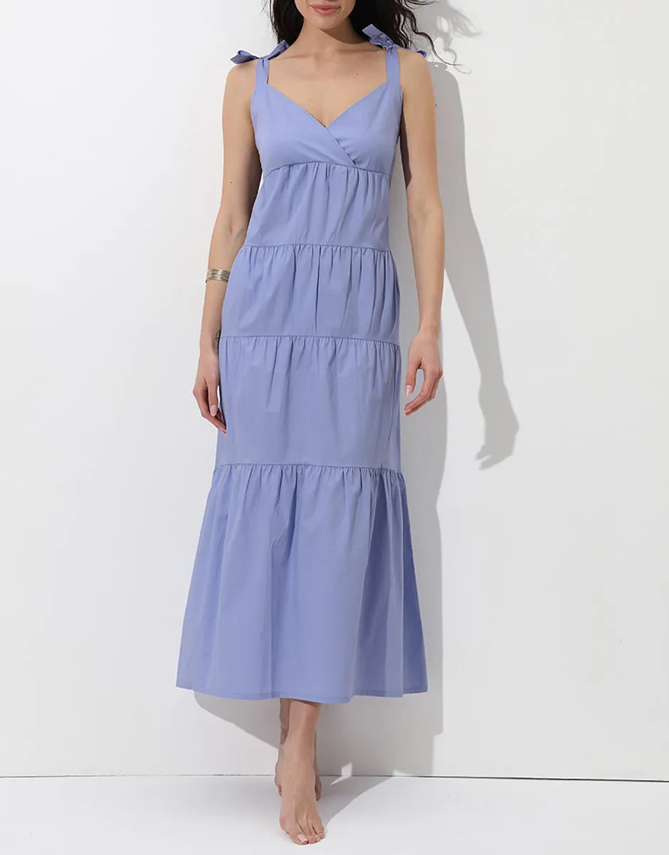 Lovable Basic Soul abito lungo mare in cotone azzurro polvere lillato