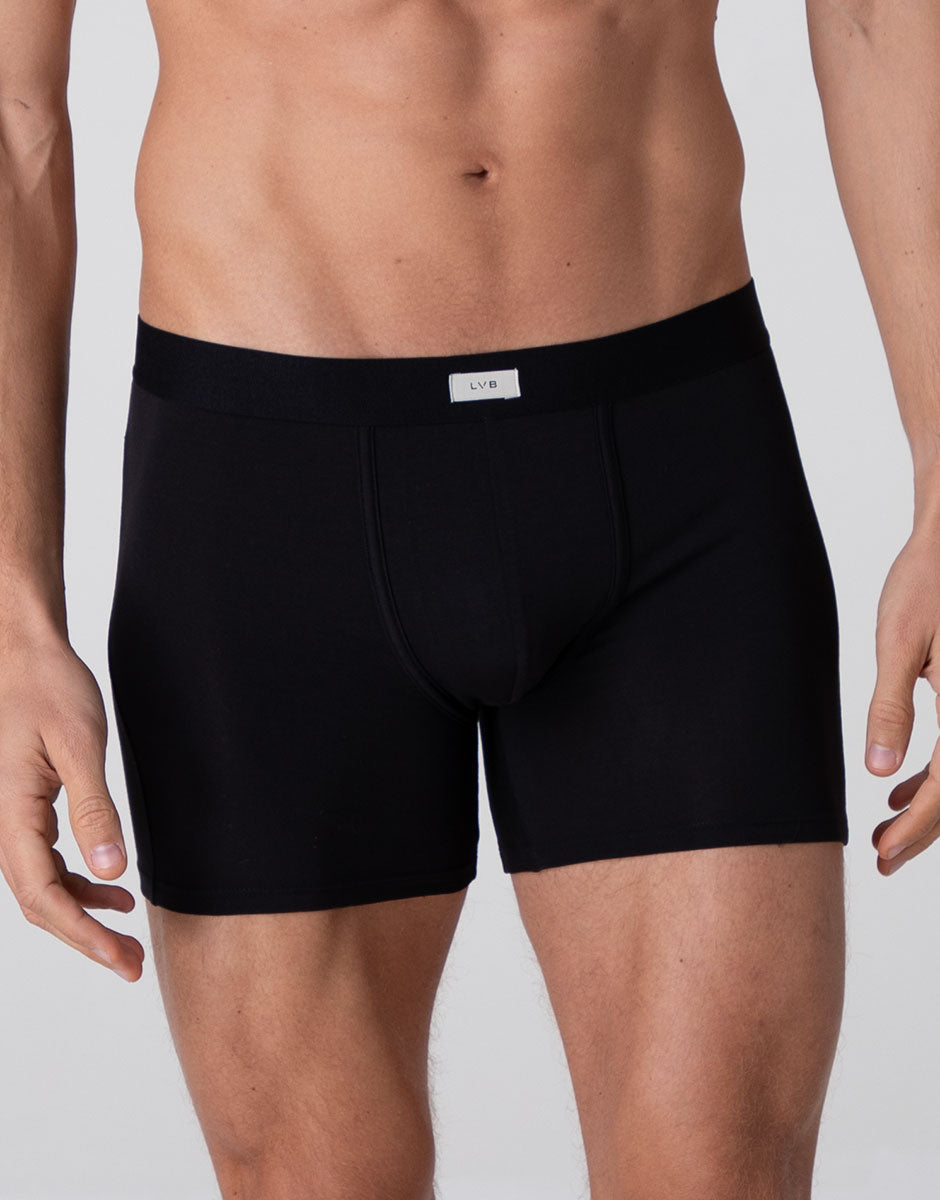 Lovable Value Elegance Modern Stretch Cotton boxer lungo nero