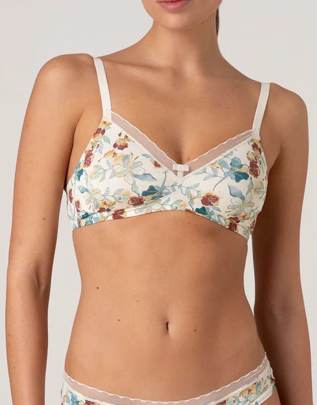 Lovable My Daily Comfort Reggiseno senza ferretto Printed fiori avorio perlato