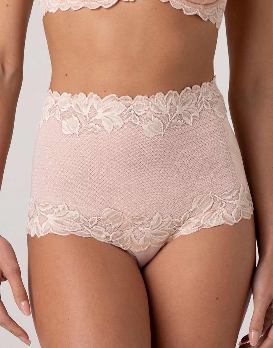 Lovable So Lacy Panties Elegant Muse slip alto avorio perlato e rosa in pizzo