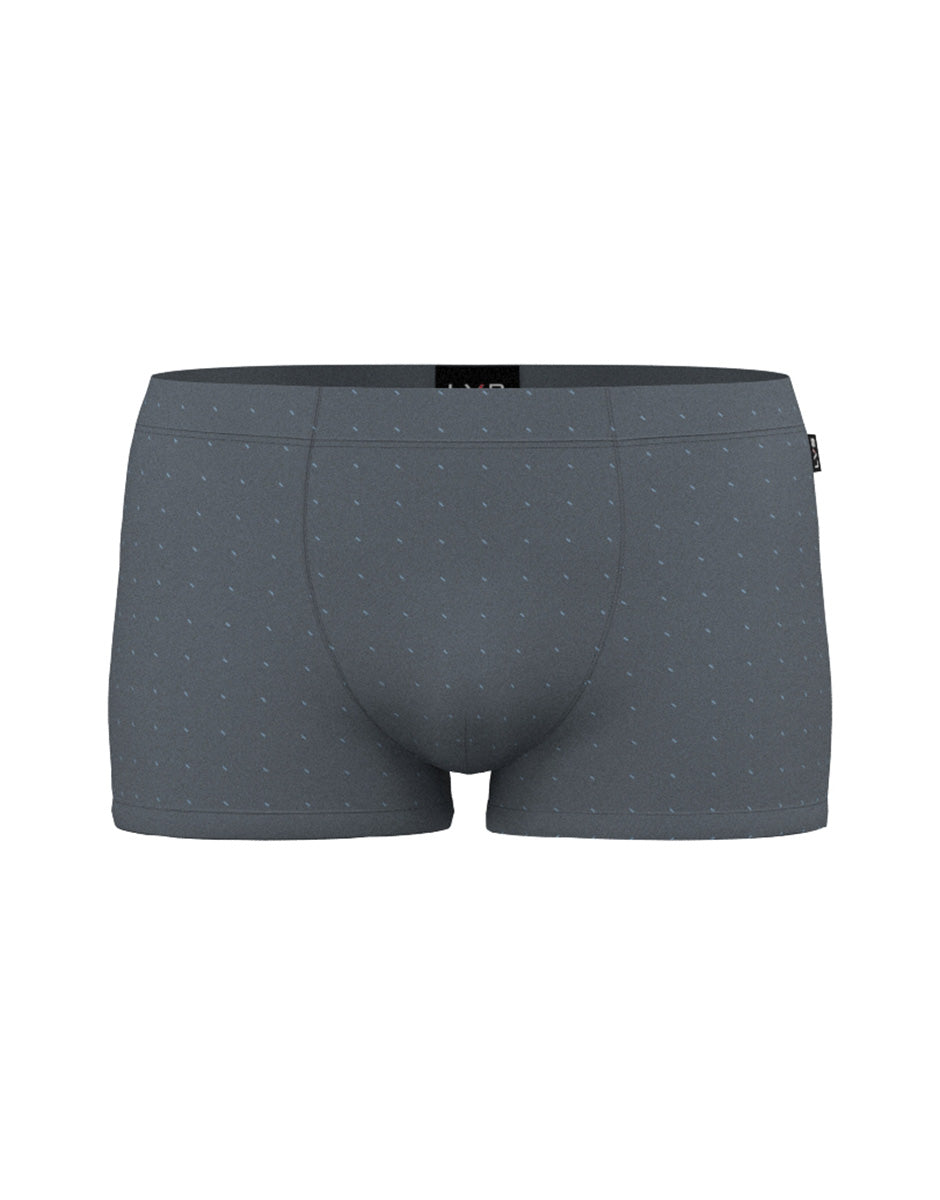 Lovable Value Elegance Printed Cotton Modal boxer uomo antracite pois azzurri