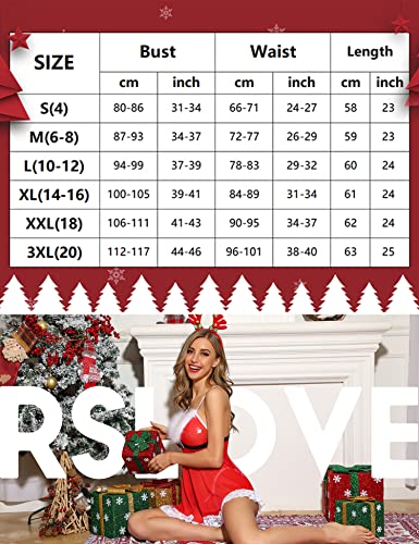 RSLOVE Costumes teddy babydoll scollo a V profondo rosso taglia XL in pizzo